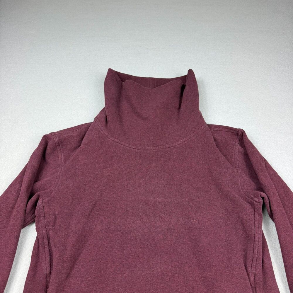 Lululemon Sweatshirt Womens 4 Red Cowl Neck Pullover Zip Pocket Logo Yoga Top - Picture 8 of 16